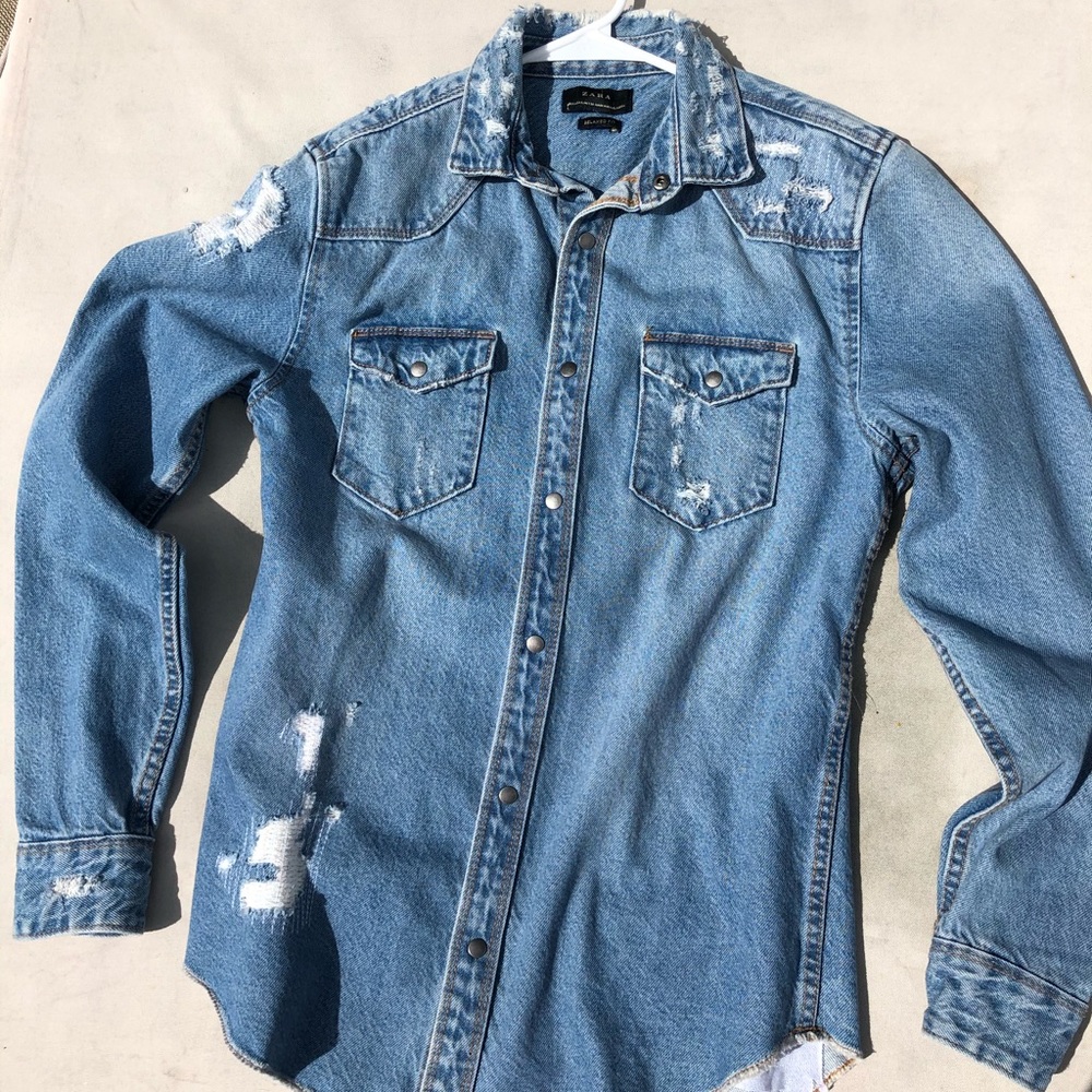 Ripped Denim Overshirt